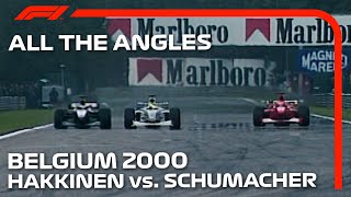 Hakkinen Surprises Schumacher With Double Overtake  All The Angles  2000 Belgian Grand Prix [upl. by Johnath]