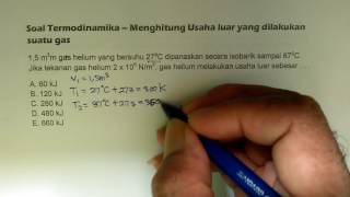 Tutorial Termodinamika Menghitung Usaha pada proses isobarik  Fisika SMA [upl. by Kcirdle]