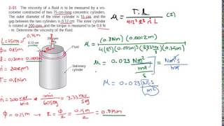 MECÁNICA DE FLUIDOS cálculo de viscosidad por cilindros concéntricos [upl. by Eelaroc]
