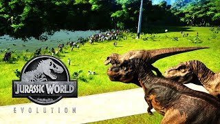 LA FAMILIA TIRANOSAURUS REX DINOSAURIOS CARNIVOROS JURASSIC WORLD EVOLUTION [upl. by Cattima]