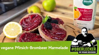 Traumhaft leckere Pfirsich Brombeer Marmelade mit Minze amp Ingwer Vegan und Oberlecker [upl. by Llenrahs17]