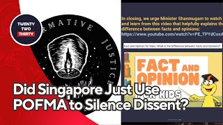 Did Singapore Just Use POFMA to Silence Dissent TJC’s Explosive Response Reveals All [upl. by Ellicec249]