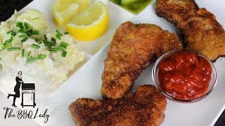 Breaded Fried Pork Neck Steaks  Schnitzel alternative  BBQ Recipe [upl. by Ojeibbob]