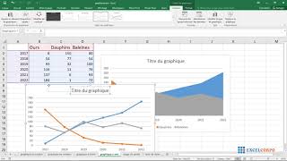 26 Créer un graphique en aires avec Excel [upl. by Neufer]