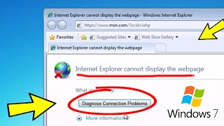 Fix Internet Explorer cannot display the page  Diagnose connection problems Error in Windows 7 🌐✅ [upl. by Ordnajela]