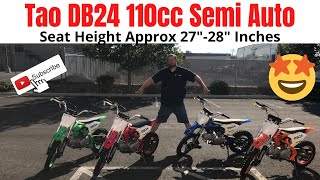 TaoTao DB 24 110cc Dirt Bike Review In Favorite Kids Colors 27quot28quot Inch Seat Height [upl. by Daisy]