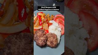 Beef Burgers with Sautéd Peppers and Onions [upl. by Eisteb984]