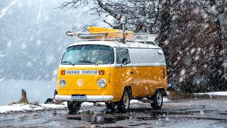 Camping in Snow With The Classic VW Van [upl. by Iover]