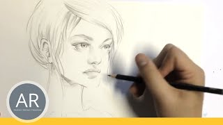 Zeichnen lernen  Portrait Zeichnen Halbprofil  Akademie Ruhr Tutorial [upl. by Rocher]