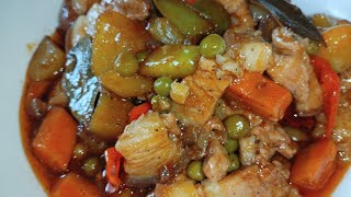 Pork Afritada Recipe  pinoy food [upl. by Pattani]