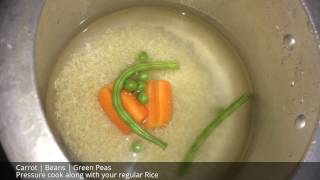 A quick recipe for 6  9 months old baby  Carrot  Beans  Green Peas  Rice [upl. by Yniar725]