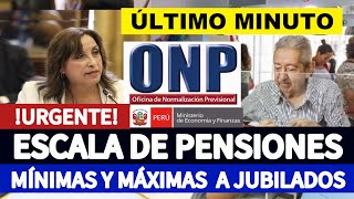 ONP ESCALAS DE PENSIONES MÍNIMAS y MÁXIMAS PARA JUBILADOS ONP COMUNICADO URGENTE [upl. by Theurich]