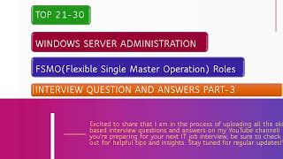 Active Directory FSMO Roles Explained  Quick Overview for IT Job Interviews PART3 [upl. by Drake]