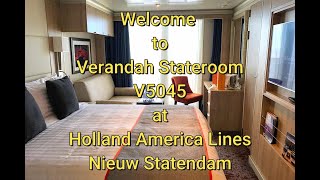 Nieuw Statendam Verandah Stateroom 5045 [upl. by Eydnarb527]