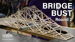 Purdue ASCE Annual Bridge Bust Competition Round 2 [upl. by Jecho]