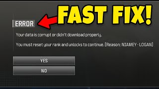 MW3 EASY FIX for ERROR quotYou Must Reset your Rankquot  NIAMEY  LOGAN After Update Modern Warfare 3 [upl. by Chrystal643]