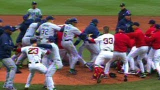 Coco Crisp and James Shields ignite brawl in Boston [upl. by Neelhtakyram]