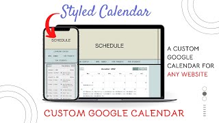 Styled Calendar  Custom Google Calendar for ANY website [upl. by Blader]