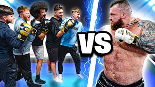 Worlds STRONGEST Man VS 5 Fighters  FULL BOXING FIGHT Knockout  Eddie Hall [upl. by Alleroif]