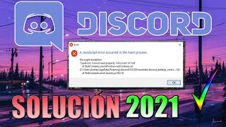 Como solucionar Discord Se Produjo un Error de JavaScript en el Proceso Principal 2022 [upl. by Bonnes]