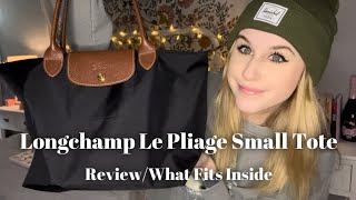 longchamp le pliage small tote reviewwhat fits inside [upl. by Arabrab]