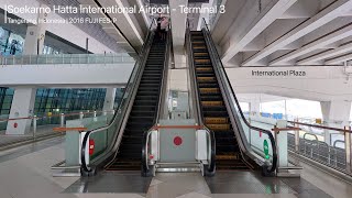 FUJI FESP Escalators at SoekarnoHatta International Airport Terminal 3 Tangerang [upl. by Hgielar]