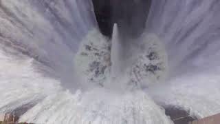 Ogston Reservoir Spillway in Full Flow Feeding the River Amber [upl. by Hans711]