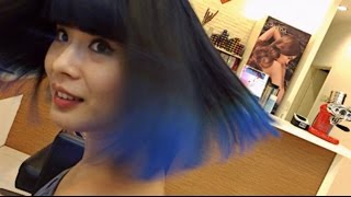 How To Dip Dye A TwoTone Gradient In Your Hair From Green To Blue [upl. by Conroy]