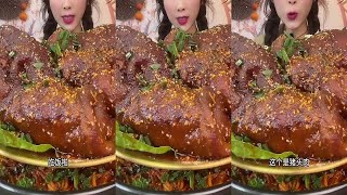 ASMR MUKBANG  Braised Pork Boneless Chicken Feet Fatty Beef and Sesame Sauce Rice Noodles [upl. by Jem507]