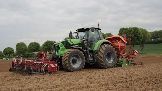 Deutz Fahr 6215 TTV  Herriau Turbosem au semis 2019 [upl. by Quintin]