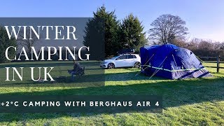 Winter Camping in UK  Berghaus Air 4  Amazon fire pit [upl. by Crescint173]