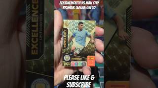 BOURNEMOUTH VS MAN CITY PREMIER LEAGUE ADRENALYN XL PREDICTION panini premierleague shorts [upl. by Yecam]