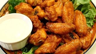 Crispy Chicken Wings  Baked Hot Wings w Buffalo Wing Sauce [upl. by Vidal53]