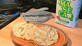 Tortillas de Maiz Maseca  Mexican Corn Tortillas Using Intant Corn Masa [upl. by Adnola]