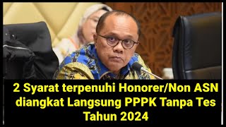 2 Syarat Tenaga Honorer Diangkat lansung jadi PPPK Tanpa Tes Tahun 2024 [upl. by Arikal]