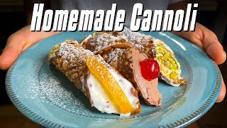 How to Make Cannoli from Scratch  Homemade Cannoli Recipe [upl. by Sucirdor]