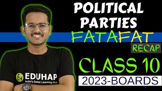 Political Parties  Civics  CLASS 10 REVISION  FATAFAT [upl. by Lladnar]