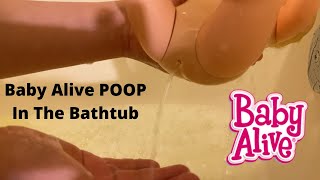 Baby Alive POOP In The Bathtub  Baby Doll Feeding and Pooping [upl. by Ehsiom]