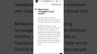 What does quotmetaphoricallyquot mean [upl. by Leandre]