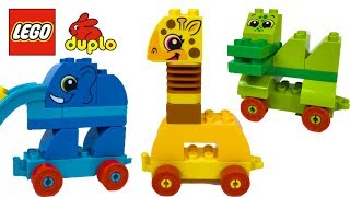 APRENDE LOS ANIMALES DE LA SELVA CON BLOQUES CONSTRUCCION LEGO DUPLO  MY FIRST ANIMAL BRICK BOX [upl. by Akitnahs]