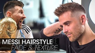 Messi hairstyle  Mens Short Fade amp Texture Haircut [upl. by Woodford]