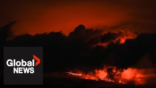 Mauna Loa volcano eruption threatens Hawaiis main highway [upl. by Enamrej]