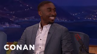 Demetrius Shipp Jr’s Only Acting Experience Was A School Play  CONAN on TBS [upl. by Gonagle374]