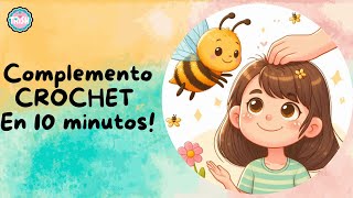 🐝🐝Paso a Paso Ganchito de Pelo Vintage con Diseño de Abejita🐝🐝 [upl. by Otrebile]