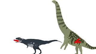 Mapusaurus and Giganotosaurus vs Argentinosaurus [upl. by Ahsier]