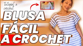 Teje una BLUSA A CROCHET TUTORIAL PASO A PASO  Hermosa Blusa a Crochet en 2 Colores [upl. by Alita]