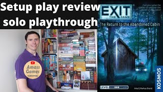 The Return to Abandoned Cabin how to setup play and review solo playthrough board game AmassGames [upl. by Granniah]