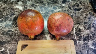 Taste testing early picked Afganski  Russian26 pomegranate fruit in zone 7a [upl. by Solon]