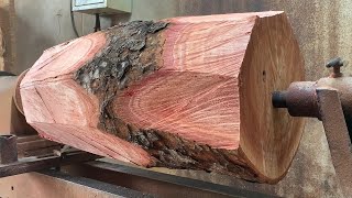 Transforming a Redwood Piece into an Exquisite Masterpiece Unparalleled Woodworking Skills [upl. by Hagai]