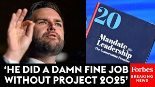 ‘Donald Trump Speaks For Himself’ JD Vance Denies Any Affiliation With Project 2025 [upl. by Anekahs837]